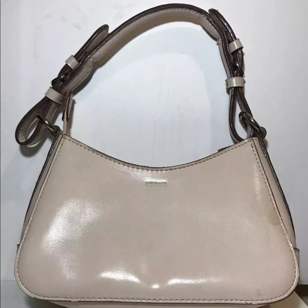 Mondani New York Women Bag Beige Zip Closure Small